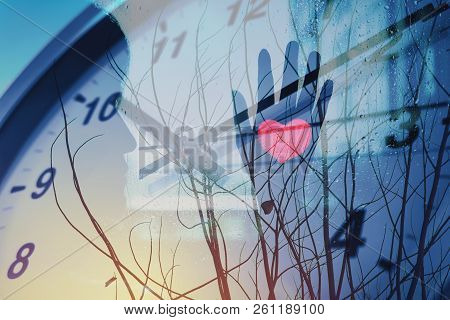 Time Love And Waiting Someone With Lonely Heart Winter Season Art Concept
