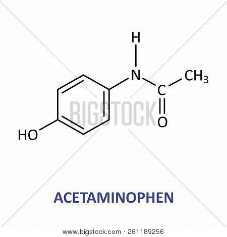 Illustration Of The Structural Formula Of Acetaminophen