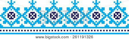 Embroidered Pattern On Transparent Background Ukrainian National Ornament