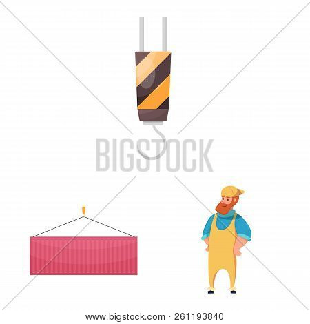 Vector Illustration Of Goods And Cargo Sign. Set Of Goods And Warehouse Stock Vector Illustration.
