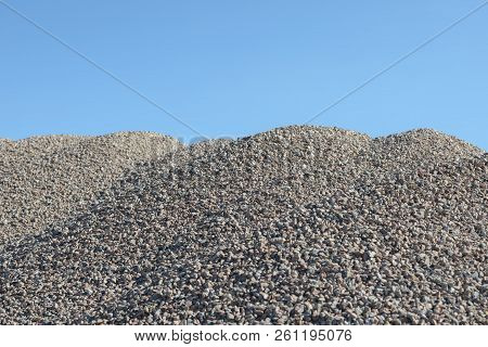 Breakstone Background. Road Gravel. Gravel Texture. Crushed Gravel Background. Piles Of Limestone Ro