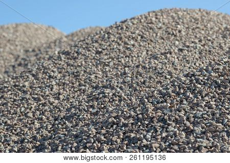 Breakstone Background. Road Gravel. Gravel Texture. Crushed Gravel Background. Piles Of Limestone Ro
