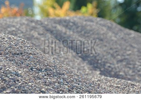 Breakstone Background. Road Gravel. Gravel Texture. Crushed Gravel Background. Piles Of Limestone Ro