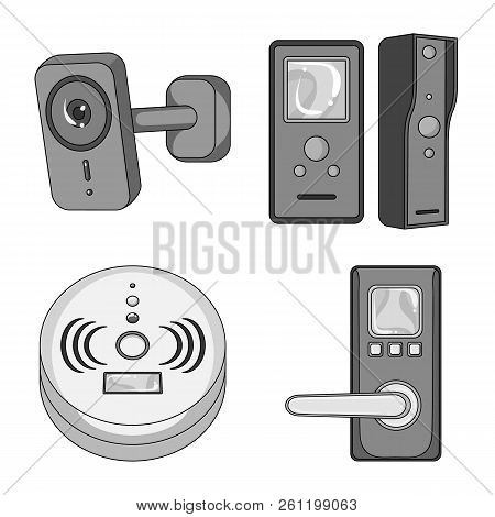 Vector Design Of Cctv And Camera Sign. Set Of Cctv And System Stock Symbol For Web.