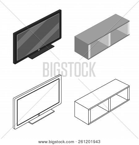Vector Design Of Bedroom And Room Sign. Collection Of Bedroom And Furniture Vector Icon For Stock.
