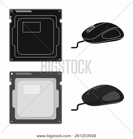 Vector Design Of Laptop And Device Sign. Set Of Laptop And Server Stock Vector Illustration.
