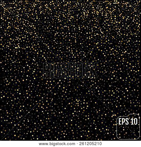 Vector Gold Glitter Particles Background For Luxury Greeting Car