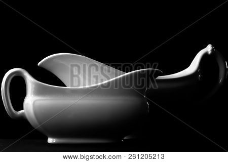Rich Steaming Gravy Served In Gravy Boat