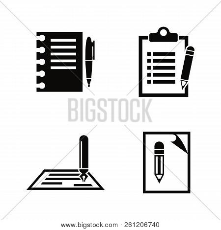 Writing, Edit, Write. Simple Related Vector Icons Set For Video, Mobile Apps, Web Sites, Print Proje