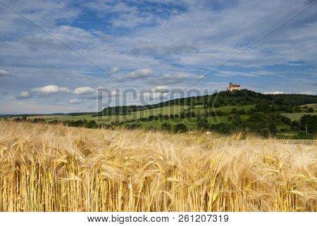 The German Castle Ronneburg On Top Of A Hill Near The Village With The Same Name In The Federal Stat