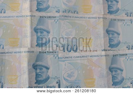 Turkish Lira Banknotes. Turkish Lira Try  Or Tl. Turkish Money.