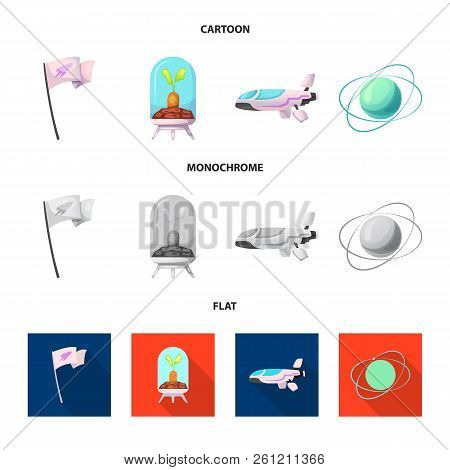 Vector Design Of Mars And Space Icon. Collection Of Mars And Planet Stock Vector Illustration.