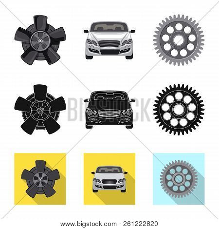 Vector Design Of Auto And Part Icon. Collection Of Auto And Car Vector Icon For Stock.