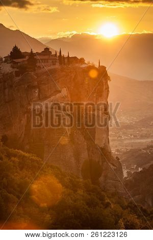 Monastery Of The Holy Trinity On Cliff. Greek Destinations. The Meteora Monasteries, Greece Kalambak