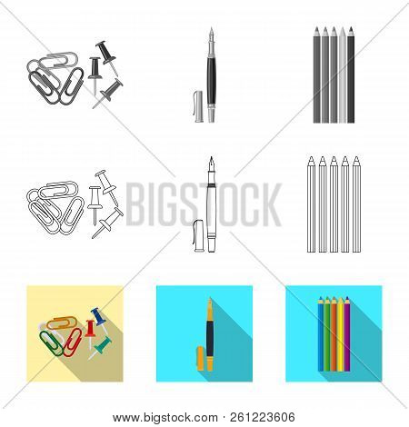 Isolated Object Of Office And Supply Icon. Set Of Office And School Stock Vector Illustration.