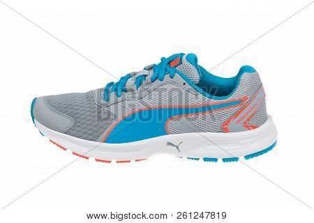 Varna , Bulgaria - February 27, 2018 Puma Descendant Sport Shoe. Puma Is A German Company. Puma Is T