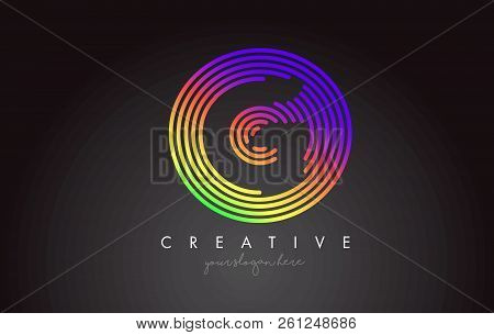 G Letter Logo Design With Colorful Rainbow Circular Shapes. Vigrant Circle Letter Logo Vector Illust