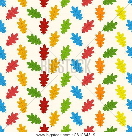 Autumn Seamless Pattern With Leaf Background. . Bright Pattern. Autumn Template. Octoberfest Pattern