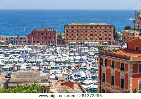 Santa Margherita Ligure, Italy, July, 12, 2017 - View Of The Port Of Santa Margherita Ligure, Genoa 