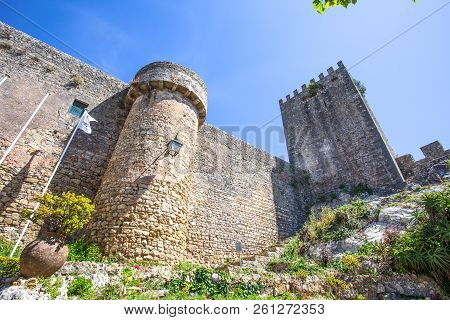 Medieval Castle In The Portuguese Village Of Obidos/ Castle/ Fortress/ Portugal