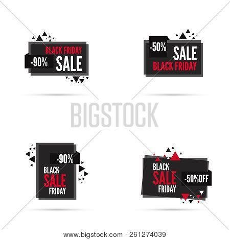 Vector Banner Set For Black Friday Icon.
