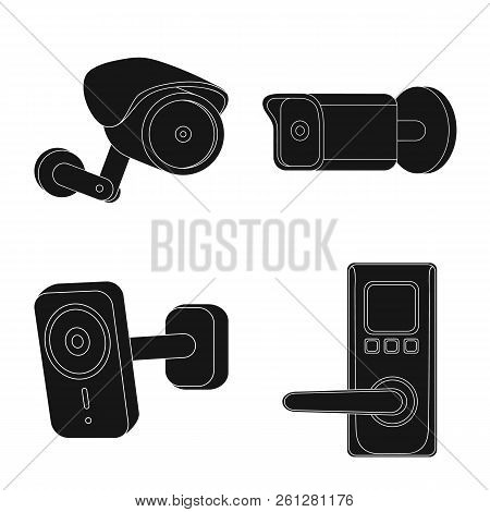 Isolated Object Of Cctv And Camera Icon. Set Of Cctv And System Stock Vector Illustration.
