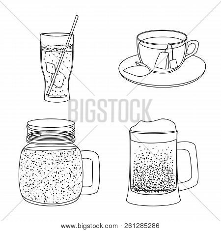 Vector Illustration Of Drink And Bar Icon. Set Of Drink And Party Vector Icon For Stock.