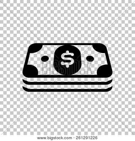 Pack Of Dollar Money Or Vouchers. Business Icon. On Transparent