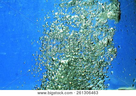 Fresh Water With Underwater Bubbles Texture Background
