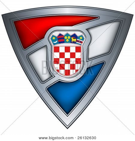 Ocelový štít s příznakem Chorvatsko