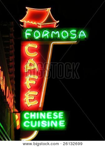 Insegna al neon di cucina cinese di Formosa, Sacramento, California