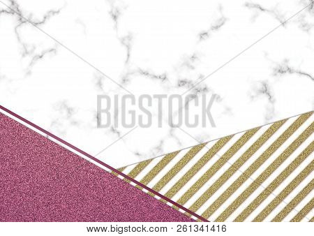 Pink Glitter Marble Blackground, Shimmer Glitter Texture, Template Presentation