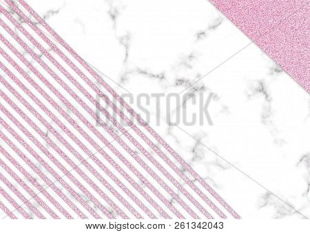 Pink Glitter Marble Blackground, Shimmer Glitter Texture, Template Presentation
