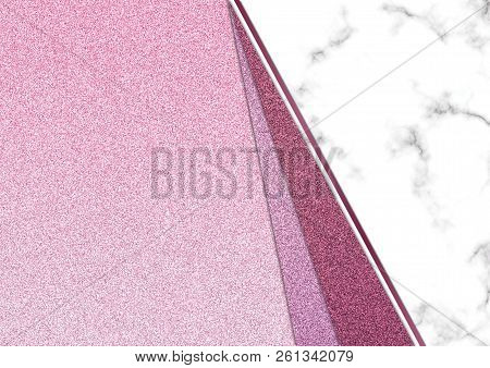 Pink Glitter Marble Blackground, Shimmer Glitter Texture, Template Presentation