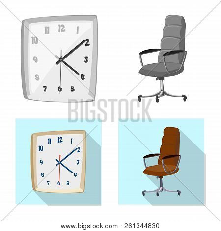 Vector Design Of Furniture And Work Icon. Set Of Furniture And Home Stock Symbol For Web.