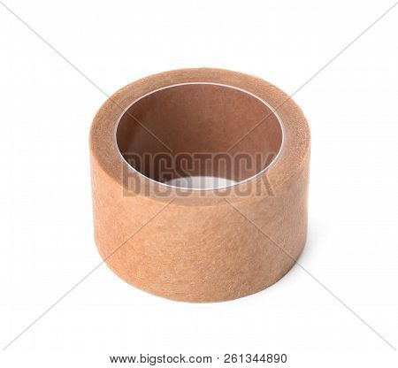 Medical Sticking Plaster Roll On White Background