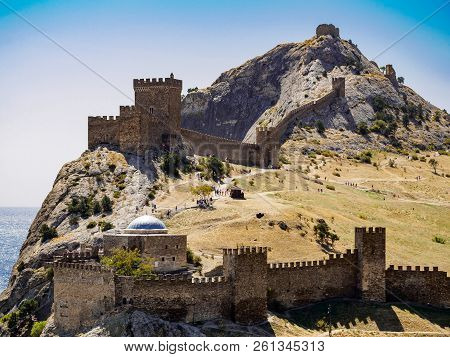 Summer View Of Genoese Fortress In Sudak City