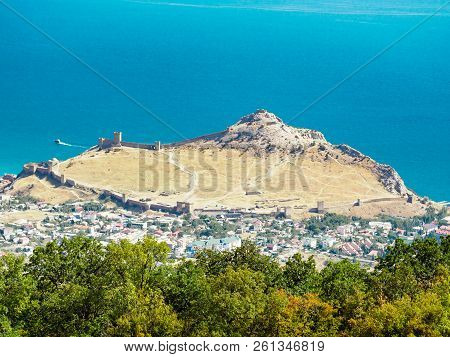 Summer View Of Genoese Fortress In Sudak City