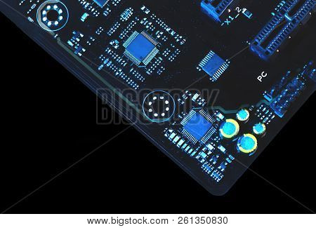 Mainboard, Electronic Computer Component, Closeup. Abstract, Closeup Mainboard