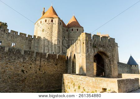 Sunny Day Carcassonne In Summer, Occitania, France