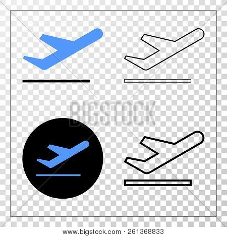 Ariplane Takeoff Vector Eps Icon With Contour Version