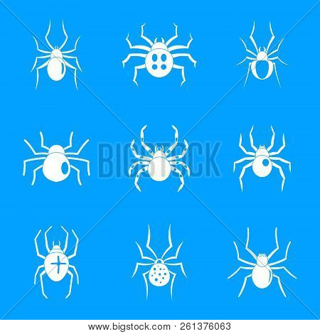 Spider Bug Caterpillar Phobia Icons Set. Simple Illustration Of 9 Spider Bug Caterpillar Phobia Icon