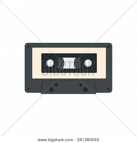 Music Casette Icon. Flat Illustration Of Music Casette Icon For Web Design