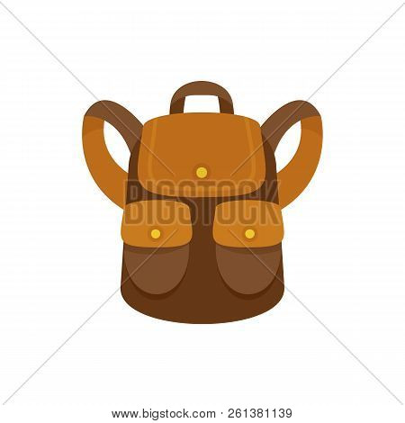 Forest Backpack Icon. Flat Illustration Of Forest Backpack Icon For Web Design