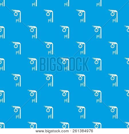 Platform Railway Pattern Vector Seamless Blue Repeat For Any Use