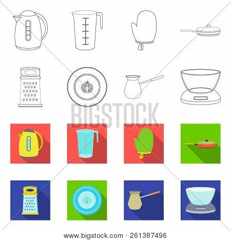 Vector Design Of Kitchen And Cook Icon. Set Of Kitchen And Appliance Stock Vector Illustration.