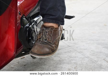 Shift Into First Gear And Upshift Into Higher Gears. On A Motorcycle