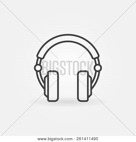 Over-ear Headphones Simple Vector Icon Or Logo Element In Thin Line Style
