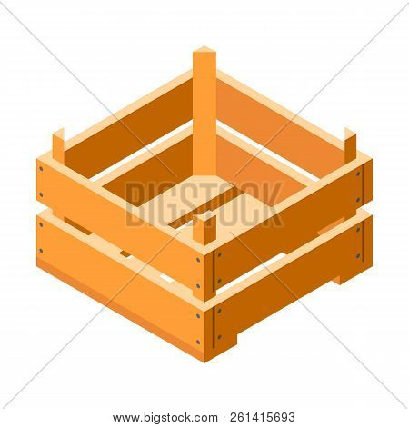 Small Crate Icon. Isometric Of Small Crate Icon For Web Design Isolated On White Background