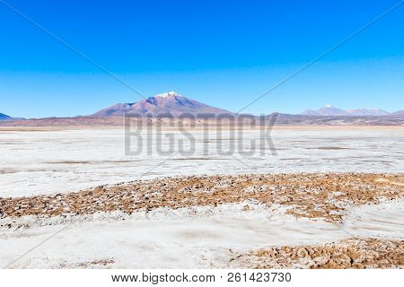 Ollague Or Ullawi Is A Massive Andesite Stratovolcano In The Andes On The Border Between Bolivia And